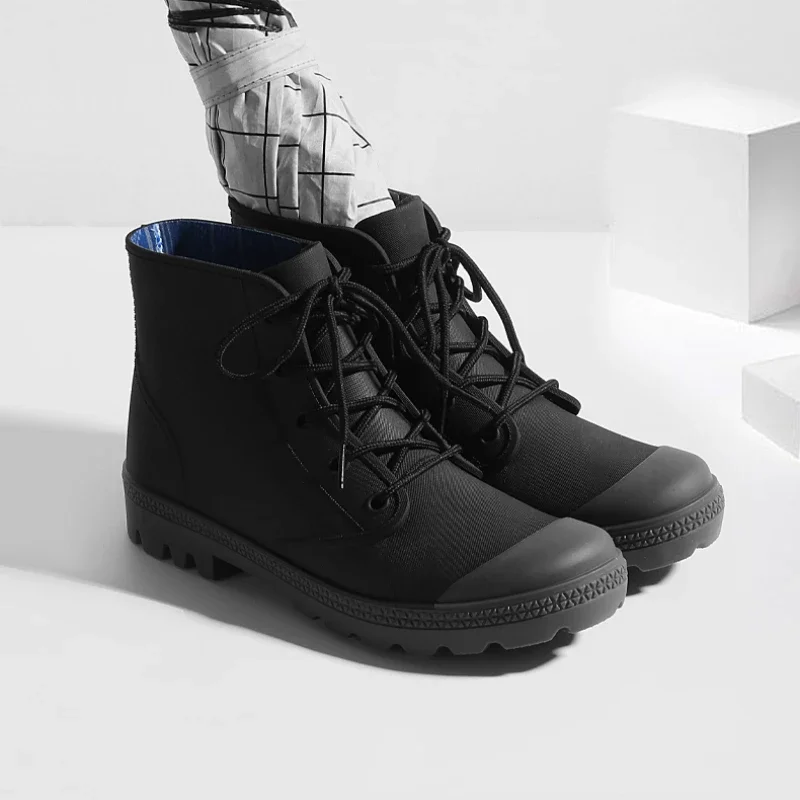 Fishing Waders - Winter Men Rain Boots Lace-up Ankle