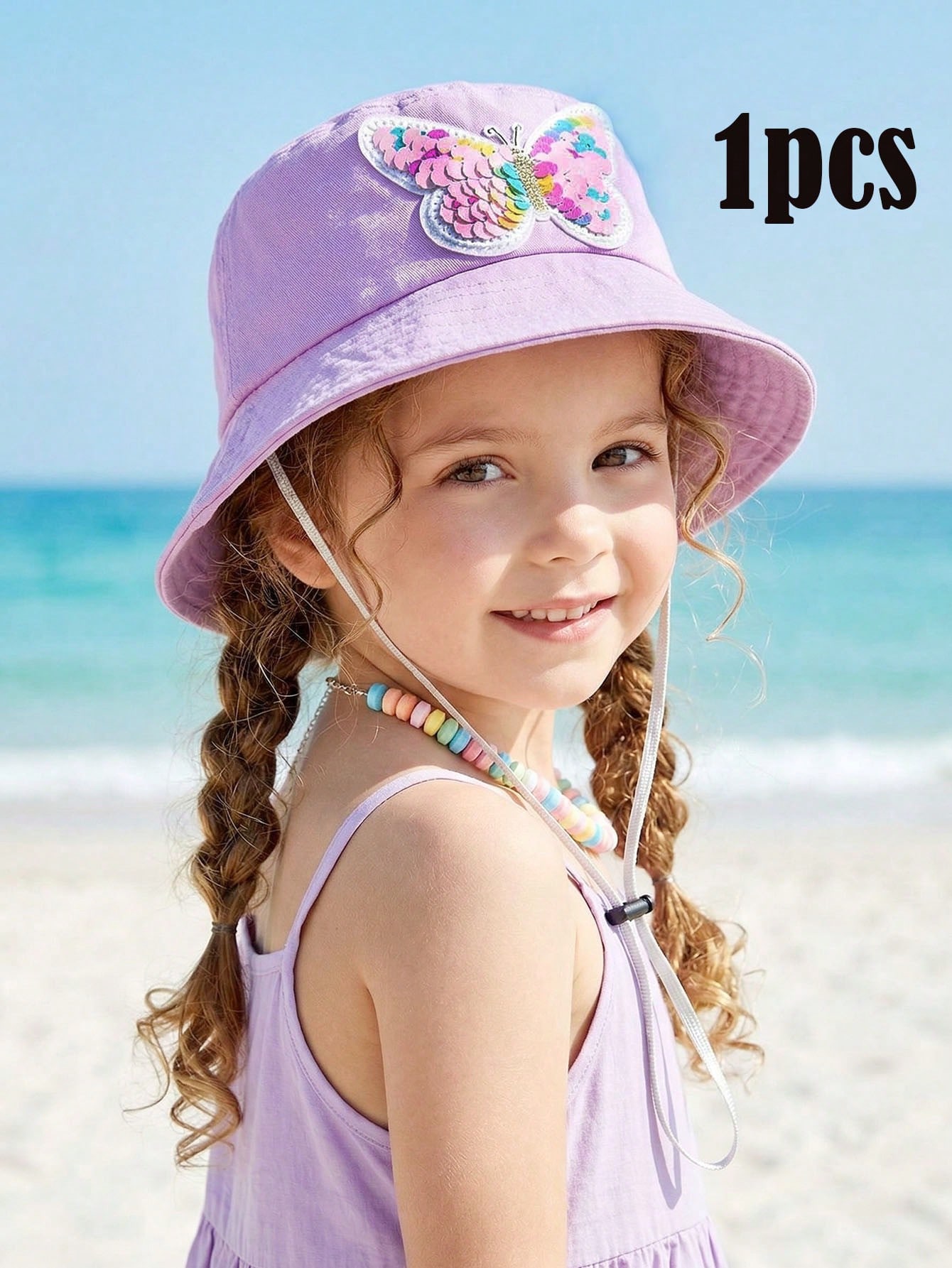 1pcs 3-8Y Girls Sequined Butte - Fishing Hat 评论和价格