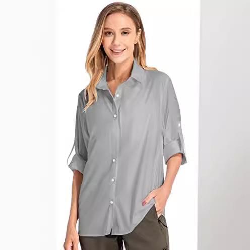 Women's Long Sleeve Sun Protec - Fishing Shirt Uv Protection 评论和价格