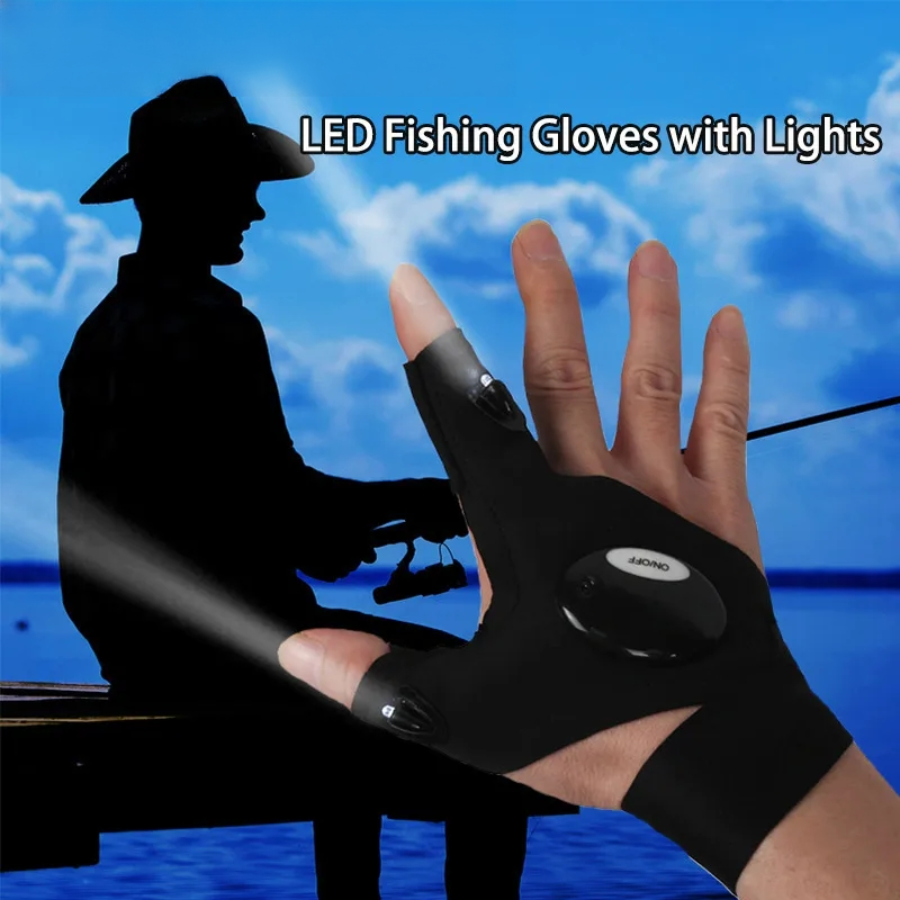 LED Half Finger Glove for Men  - Fishing Gloves 评论和价格