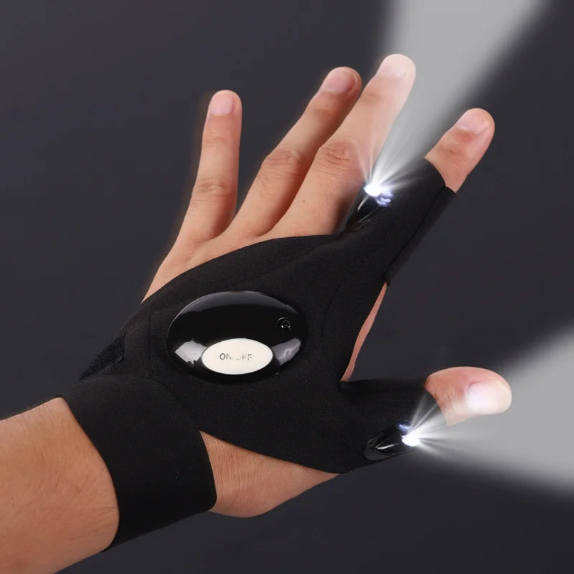 LED Half Finger Glove for Men  - Fishing Gloves 评论和价格