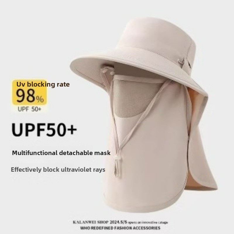 Full Coverage Sun Hat with Fac - Fishing Mask Sun Protection 评论和价格