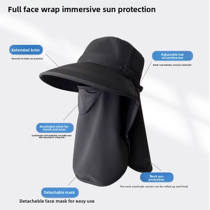 Full Coverage Sun Hat with Fac - Fishing Mask Sun Protection 评论和价格