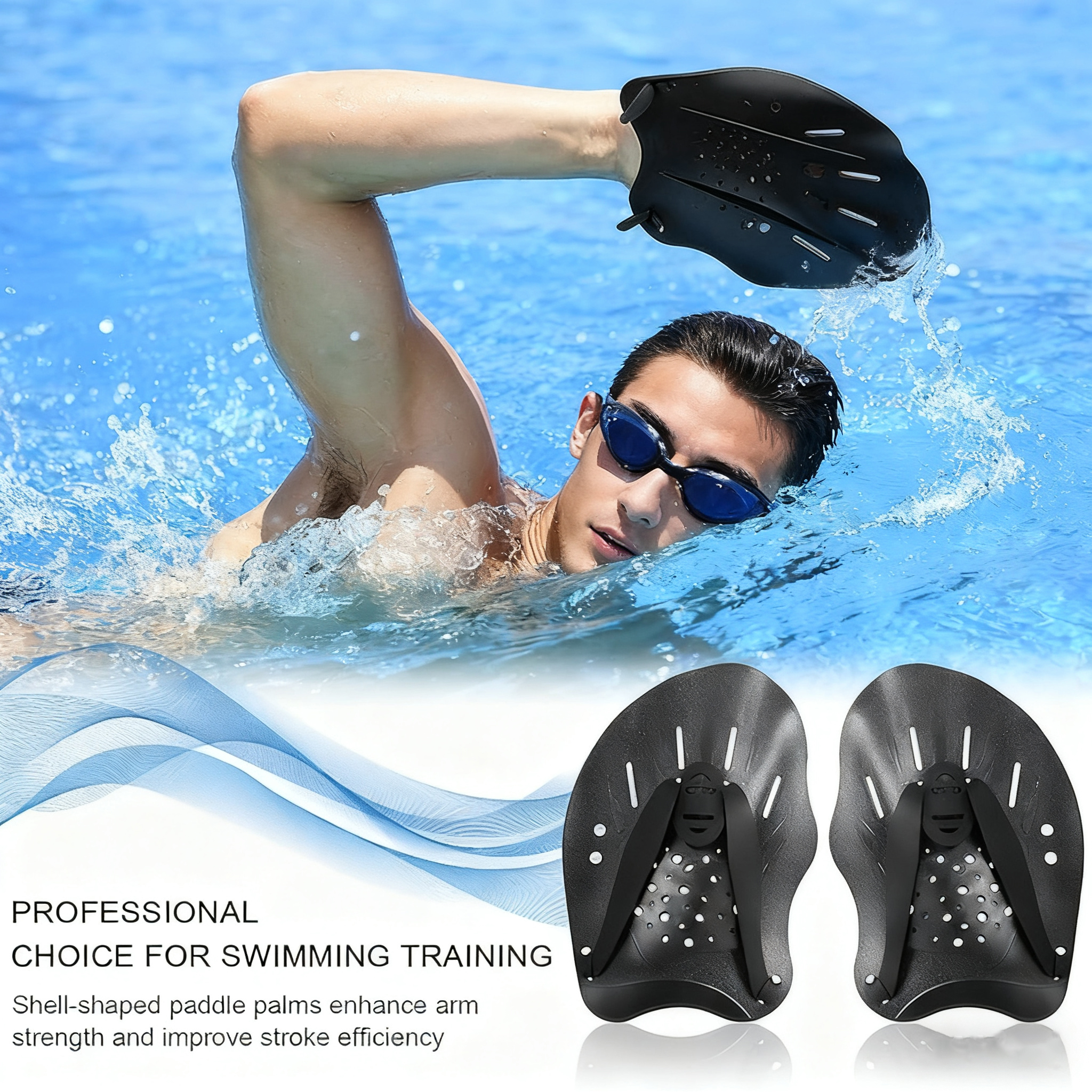 Adjustable Swimming Hand Paddl - Fishing Gloves 评论和价格