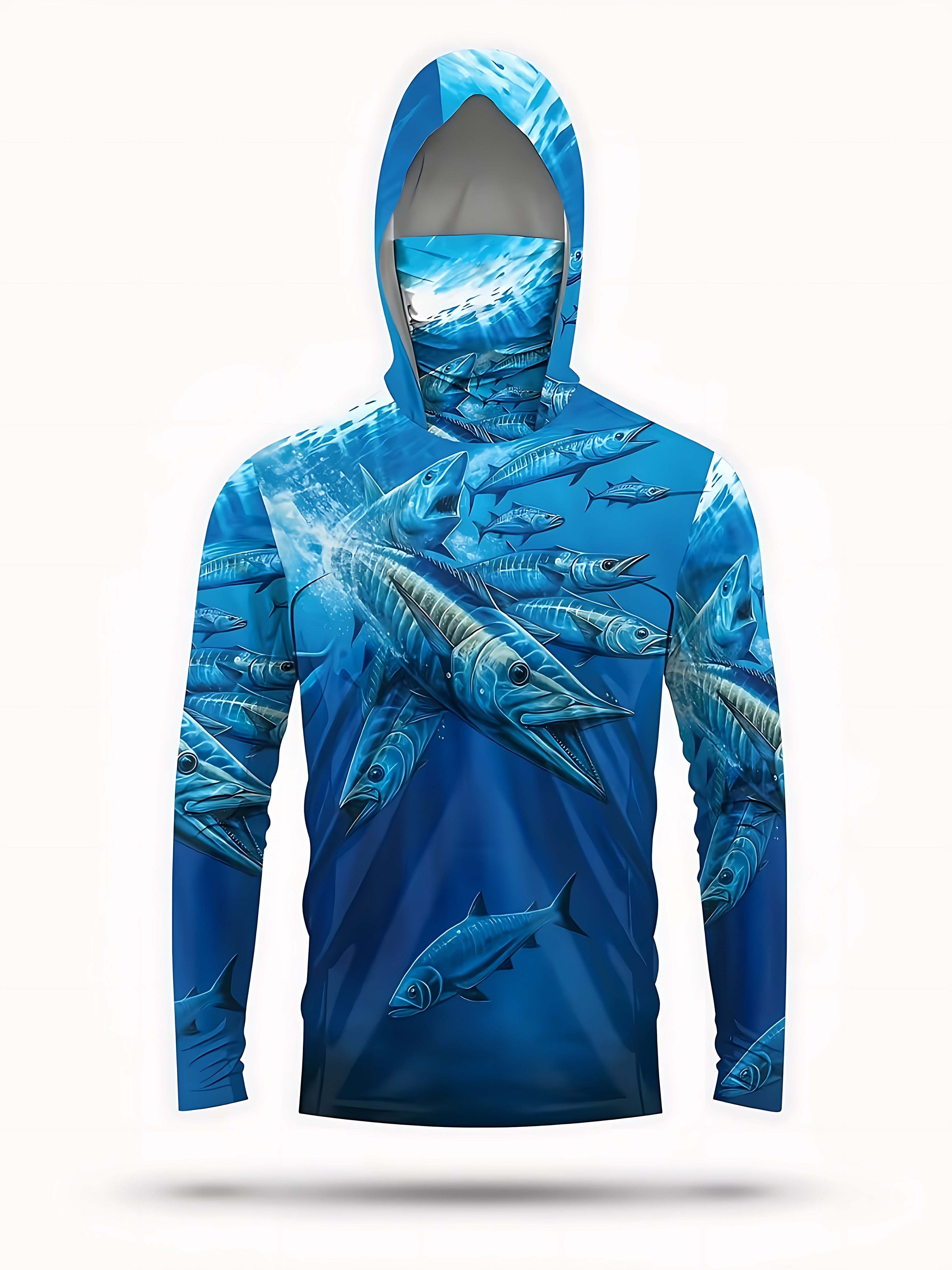 Fishing Shirt Hooded Men Fishi - Fishing Mask Sun Protection 评论和价格