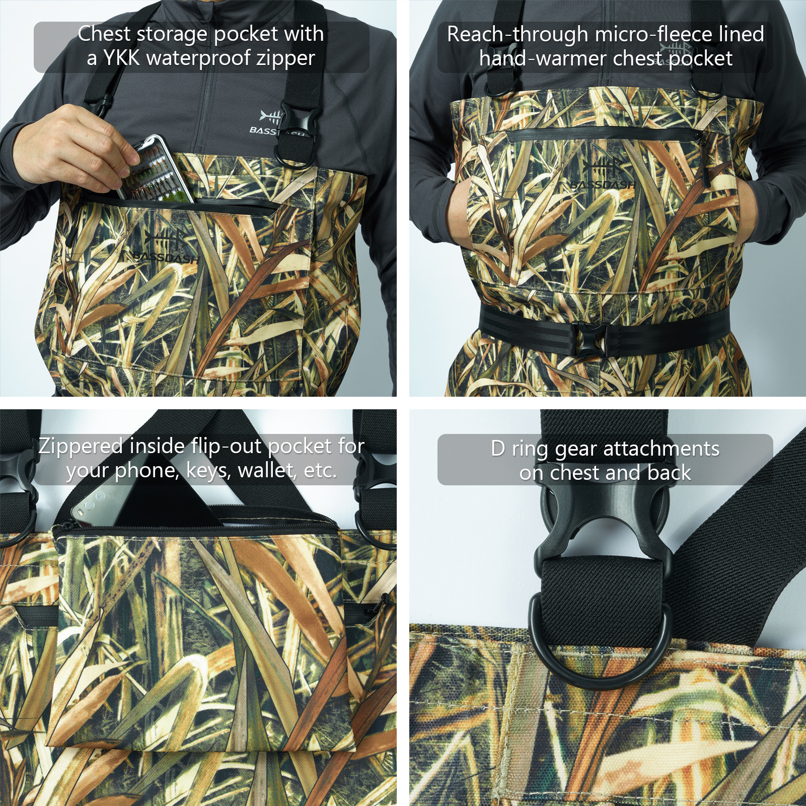 BASSDASH Men Women Boot Foot W - Fishing Waders 评论和价格