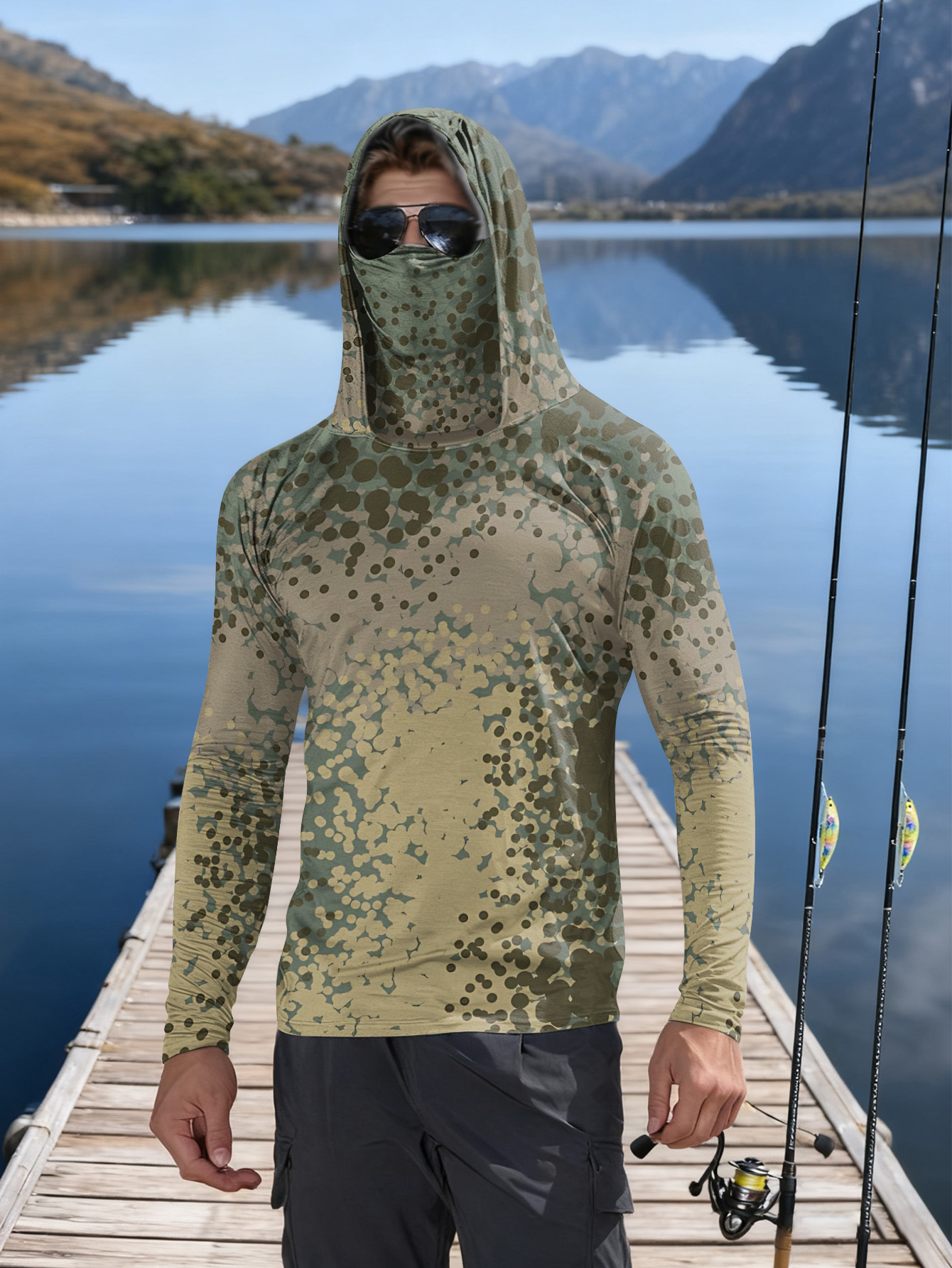 Men's Fishing Hooded Long-Slee - Fishing Hoodie 评论和价格