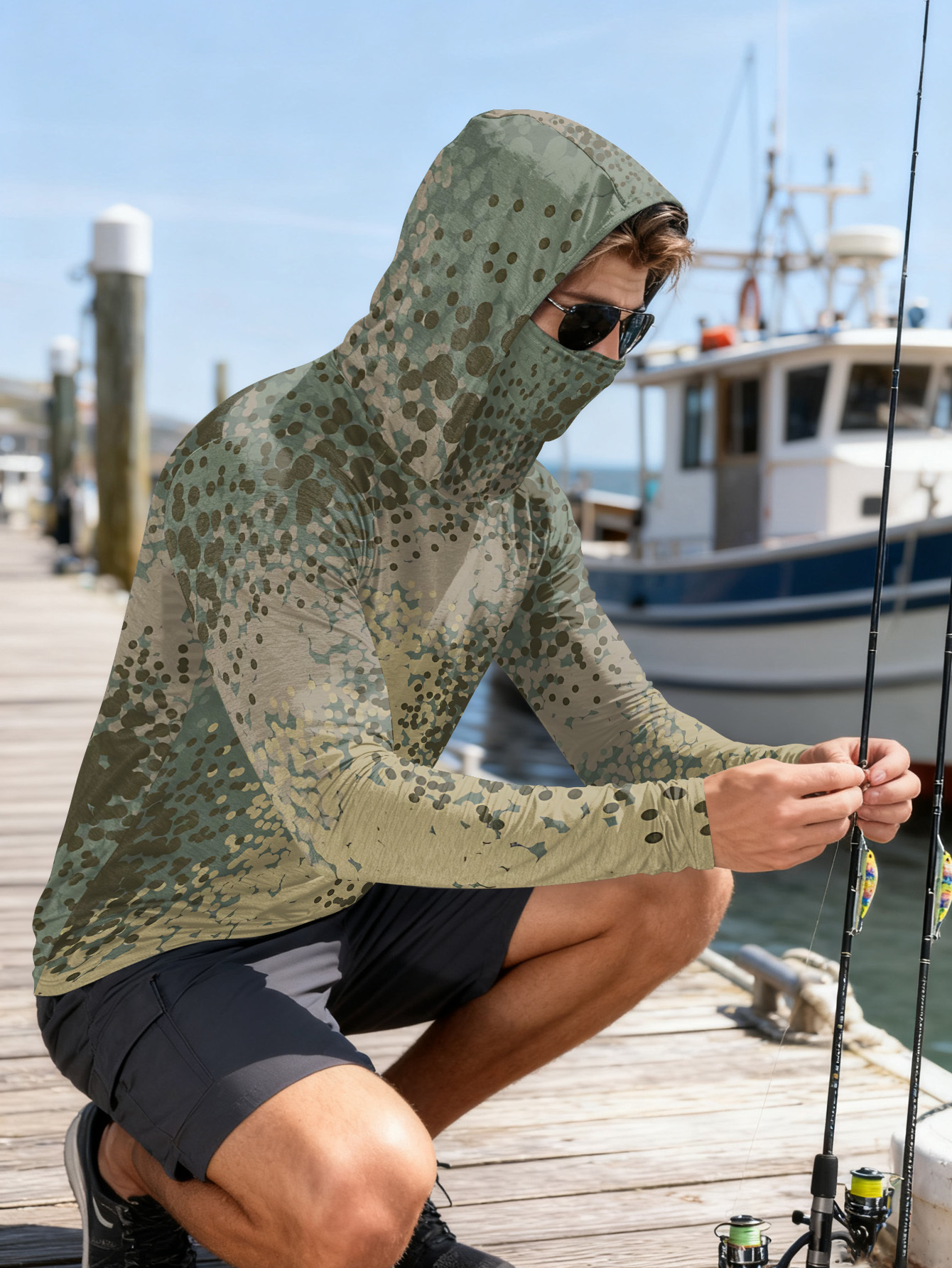 Men's Fishing Hooded Long-Slee - Fishing Hoodie 评论和价格