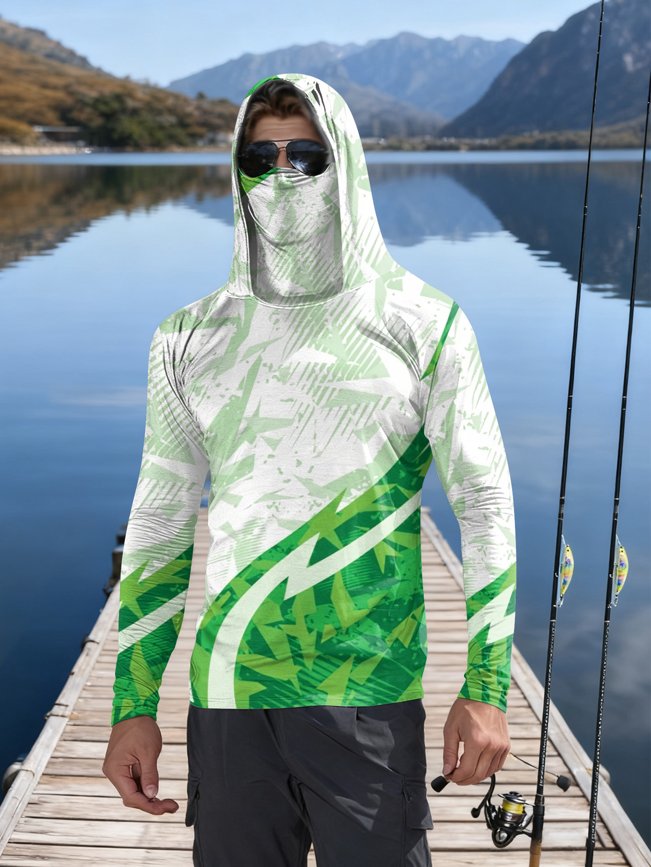 Men's Fishing Hooded Long-Slee - Fishing Hoodie 评论和价格
