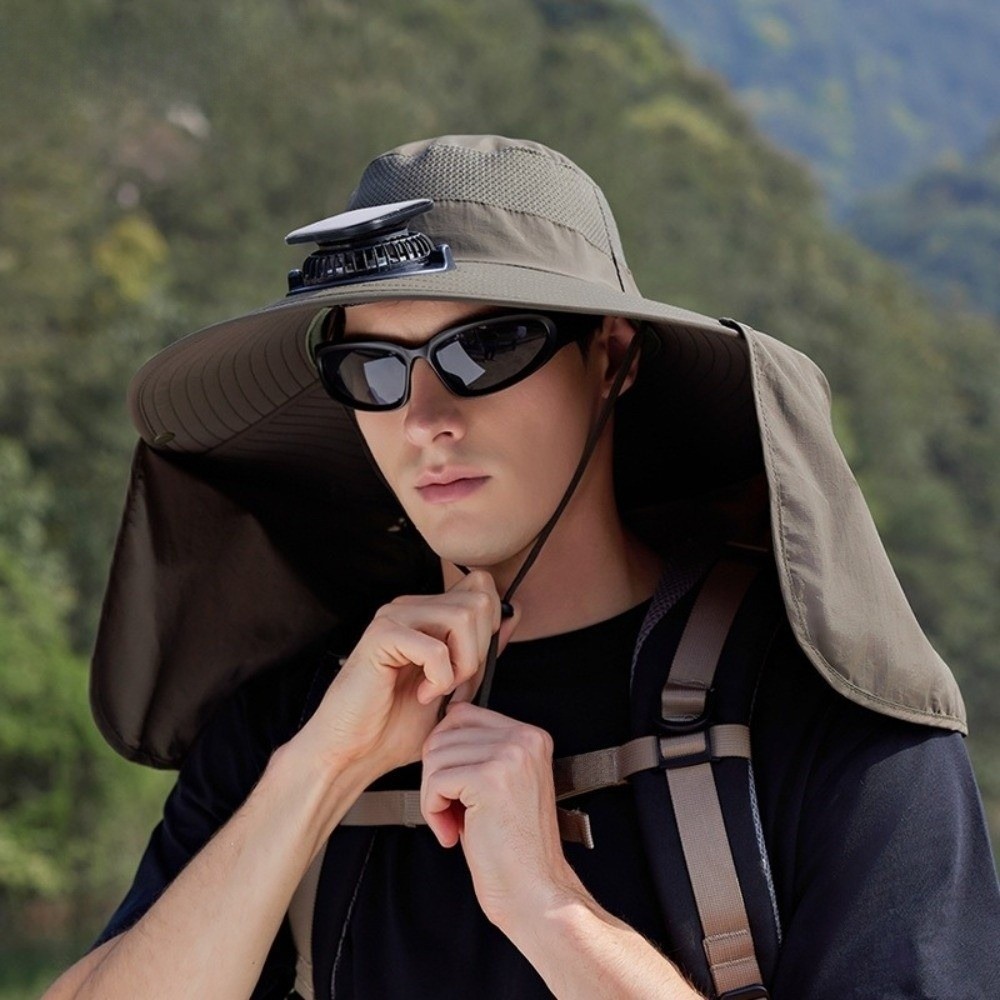New UPF50+ Solar Fan Hat with  - Fishing Hat 评论和价格