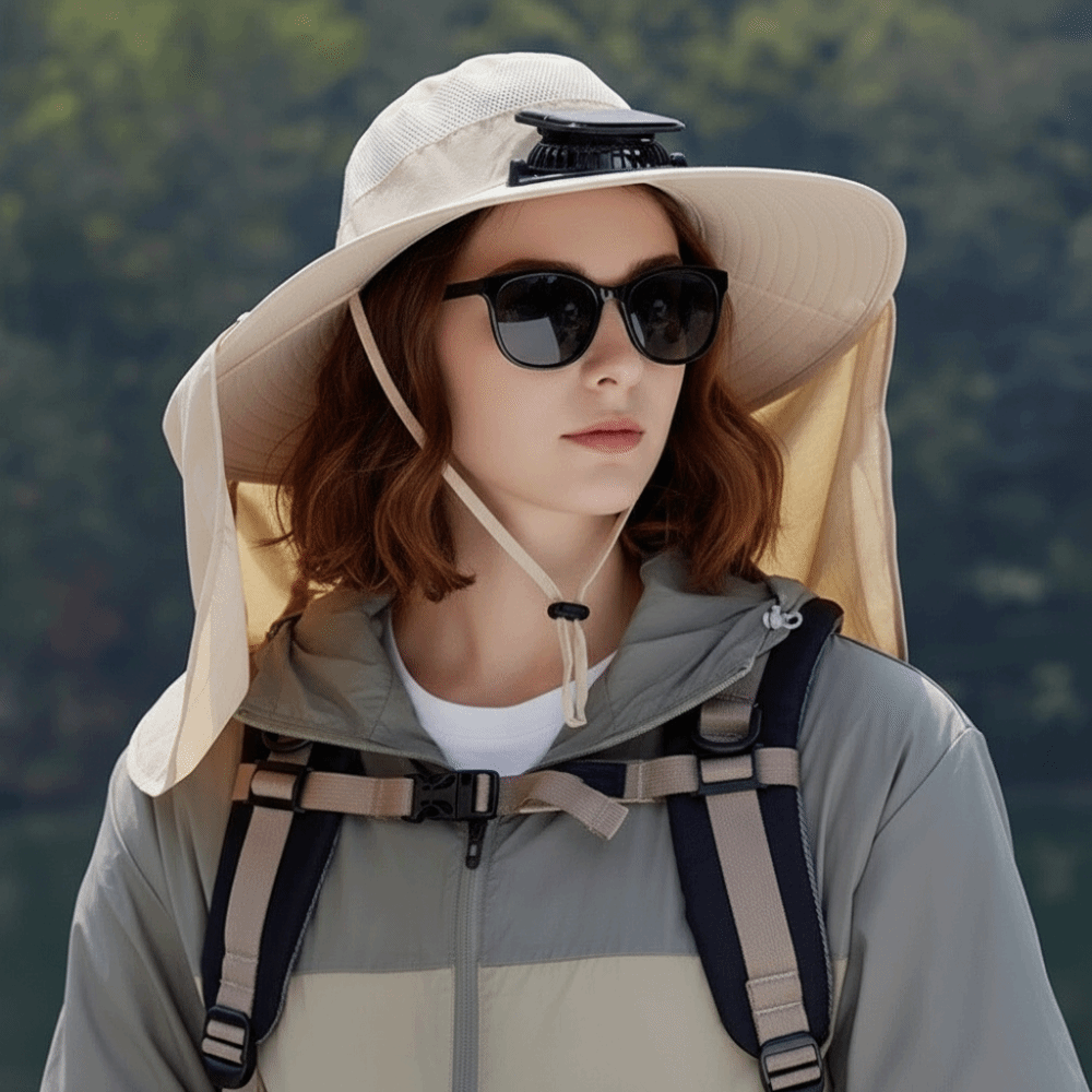 New UPF50+ Solar Fan Hat with  - Fishing Hat 评论和价格