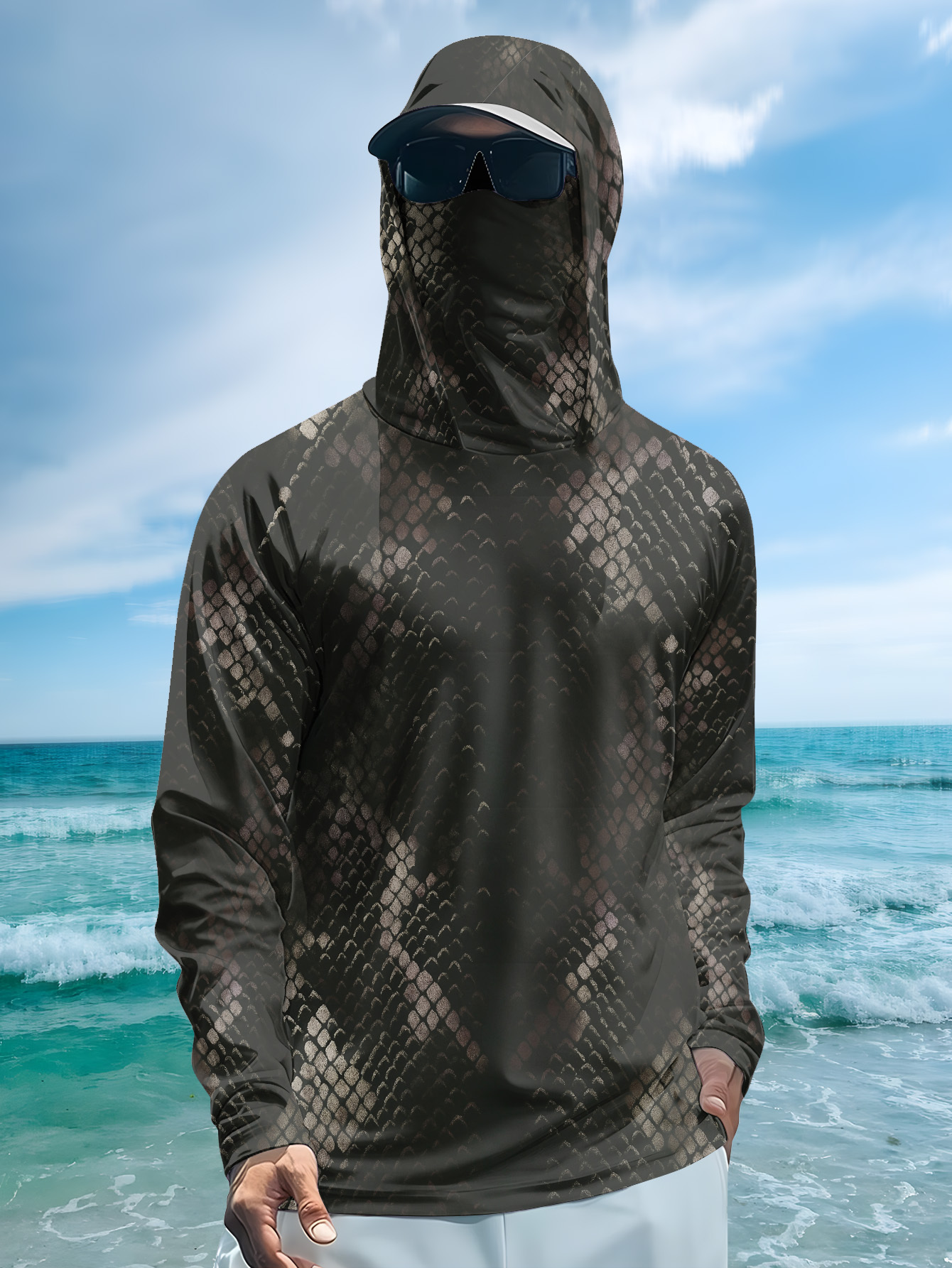 Men's Fishing Hooded Long-Slee - Fishing Hoodie 评论和价格