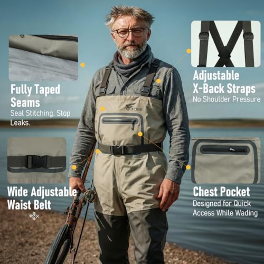 Fishing Chest Waders for Men a - Fishing Waders 评论和价格
