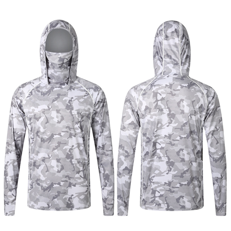 Camouflage Fishing T-shirt wit - Fishing Shirt Uv Protection 评论和价格