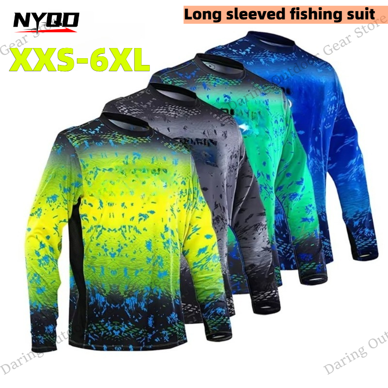Men's Long Sleeve UPF 50+ Fish - Fishing Shirt Uv Protection 评论和价格