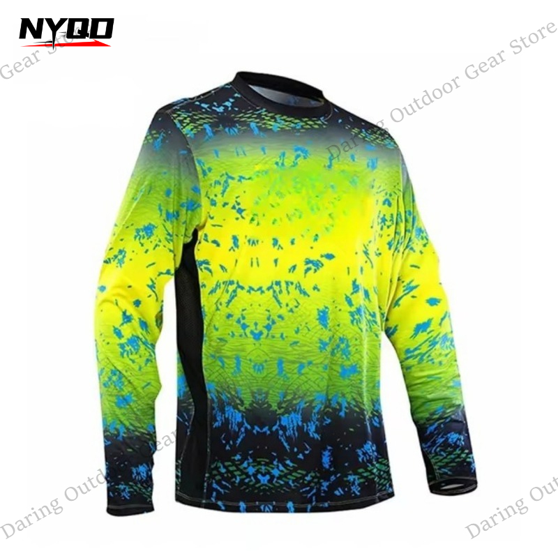 Men's Long Sleeve UPF 50+ Fish - Fishing Shirt Uv Protection 评论和价格