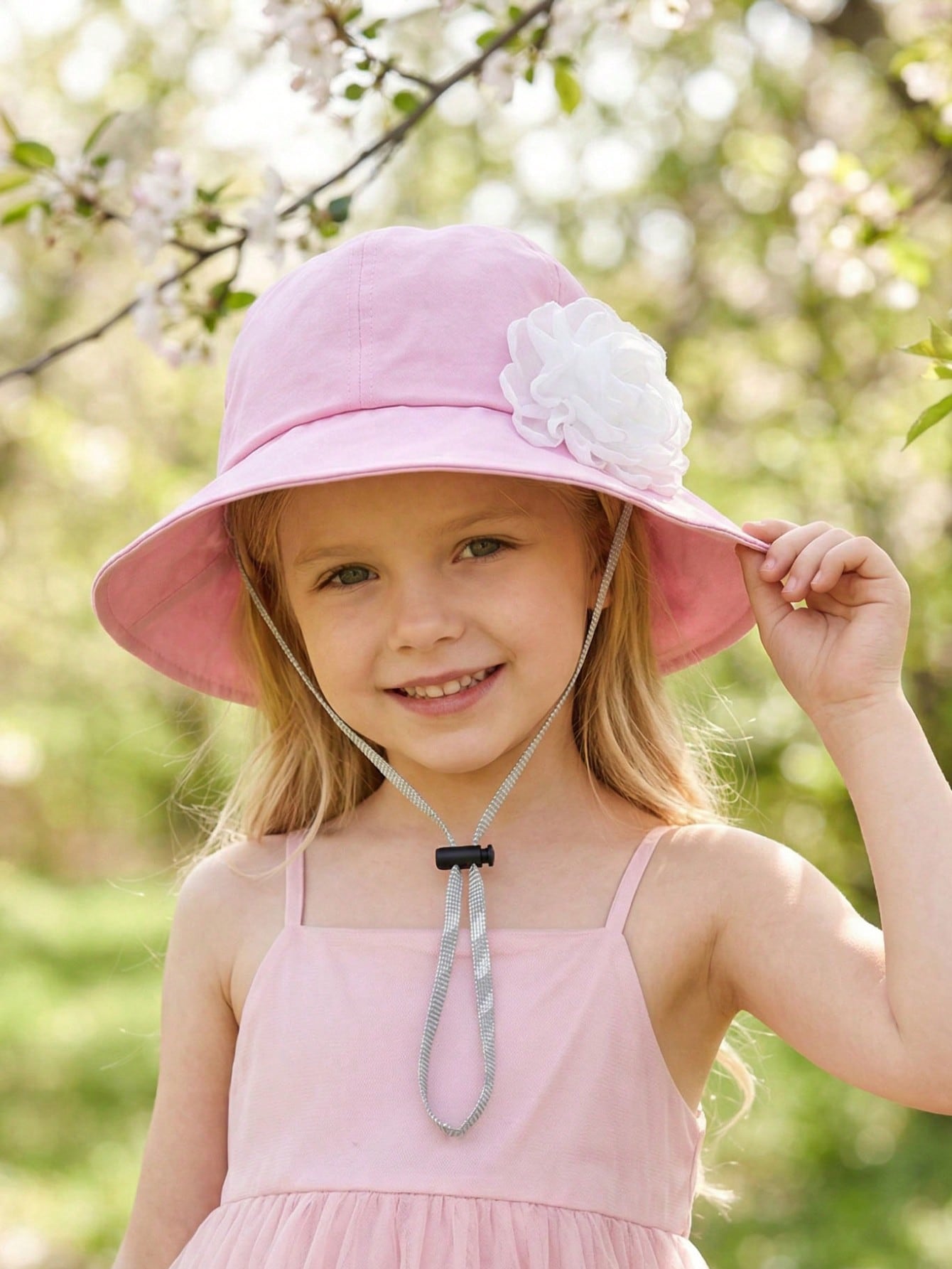 1Pc 3-8Y Girls White Big Flowe - Fishing Hat 评论和价格