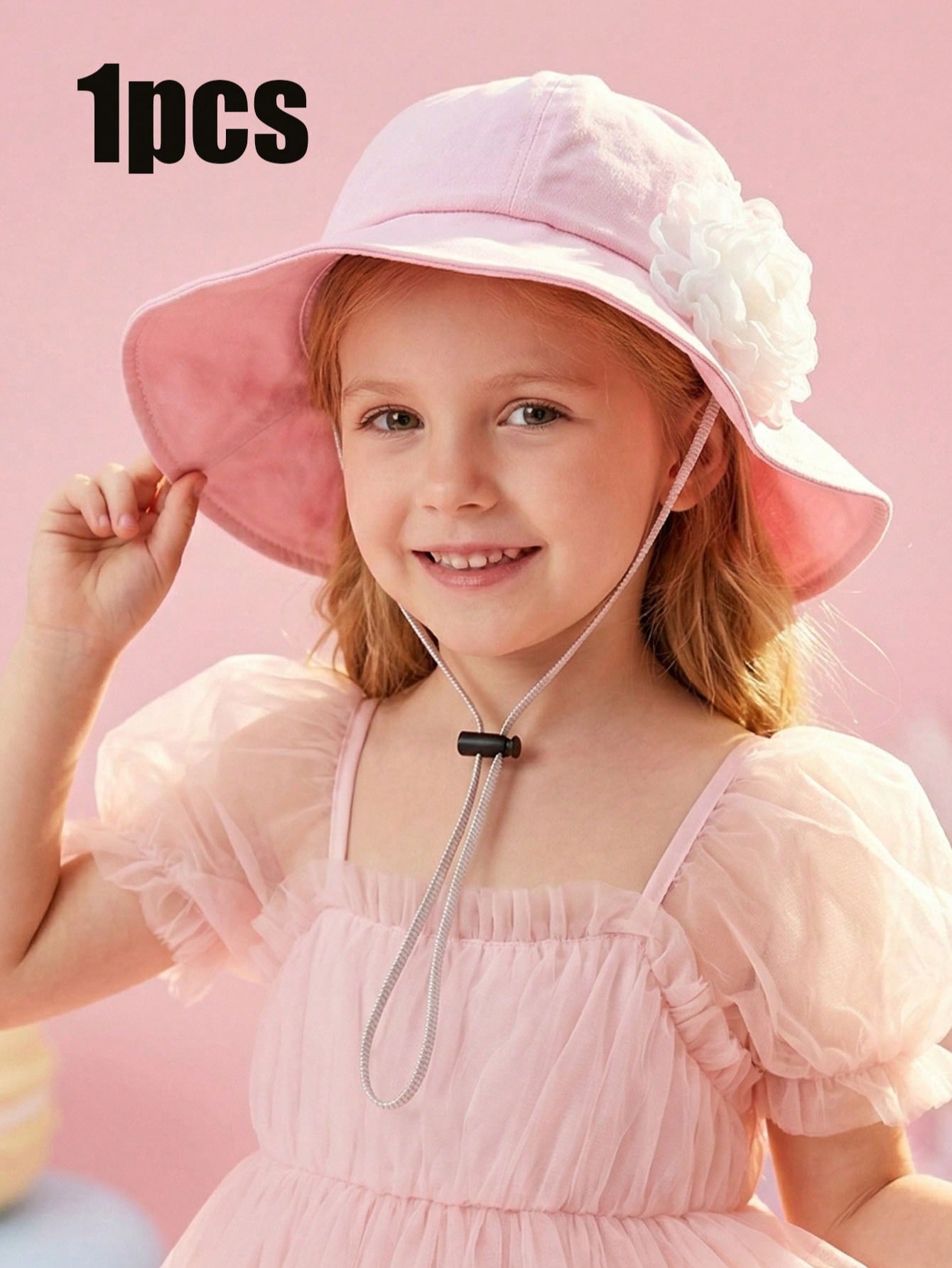 1Pc 3-8Y Girls White Big Flowe - Fishing Hat 评论和价格