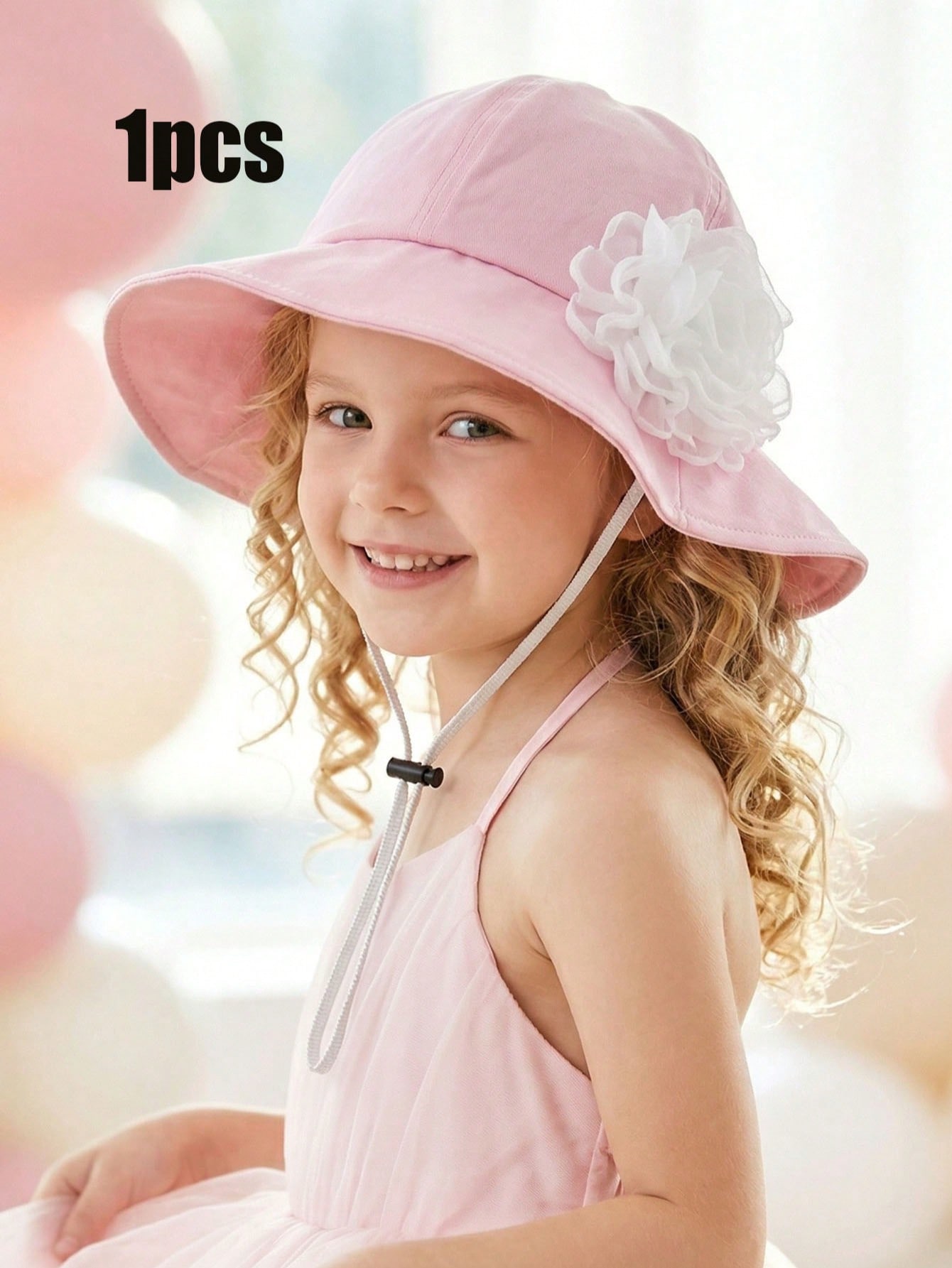 1Pc 3-8Y Girls White Big Flowe - Fishing Hat 评论和价格