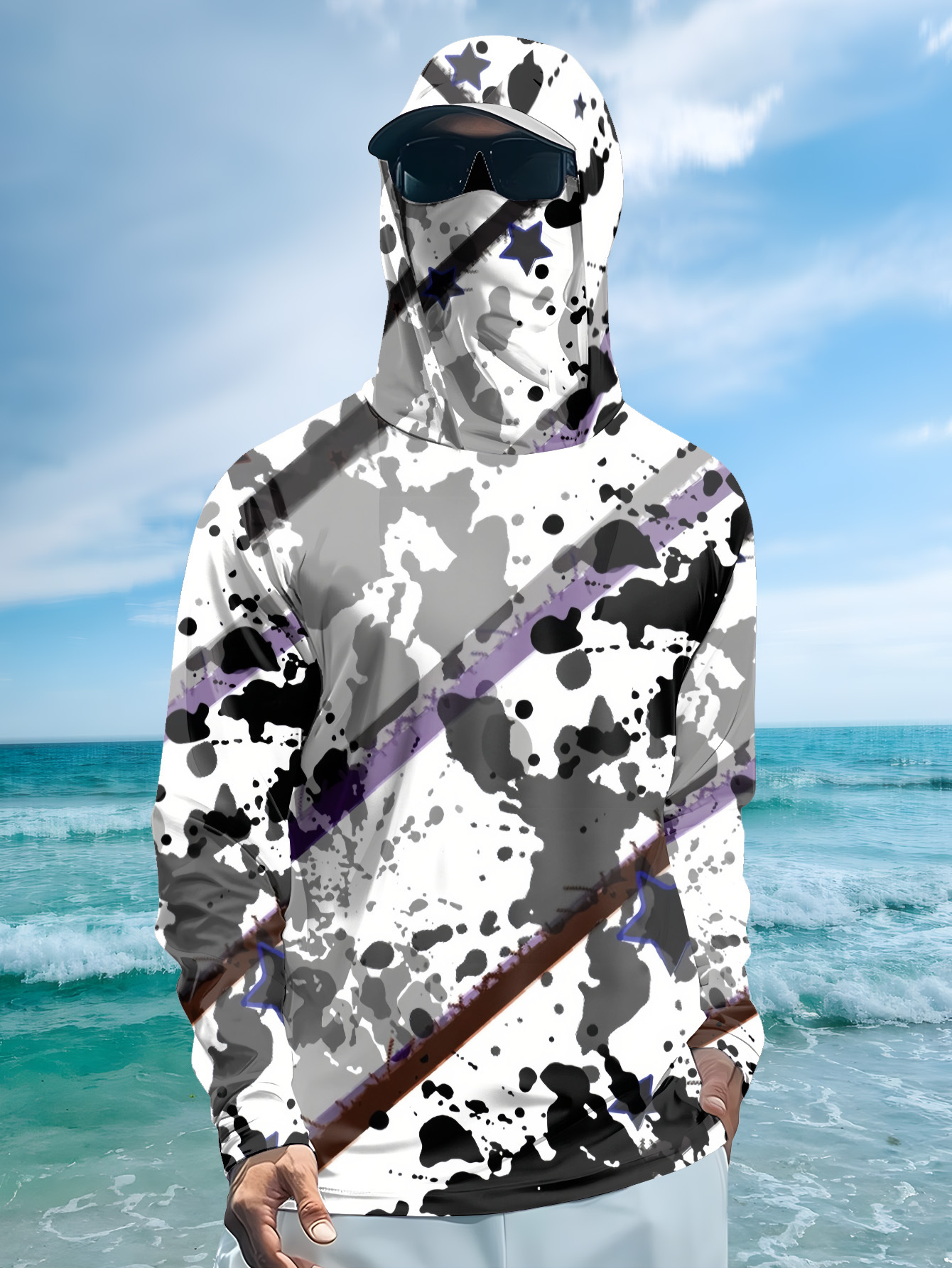 Men Hood Fishing Shirt long sl - Fishing Hoodie 评论和价格