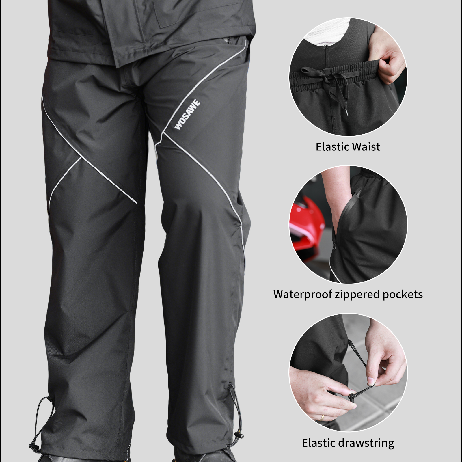 WOSAWE Cycling Rain Pants Wate - Fishing Rain Suit 评论和价格
