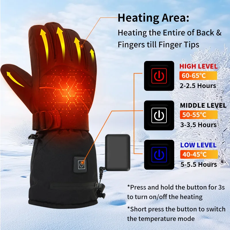 USB Rechargeable Heated Motorc - Fishing Gloves 评论和价格